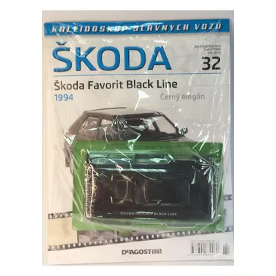 časopis Kaleidoskop Škoda č.32 - Favorit Black Line - 1/43 Deagostini