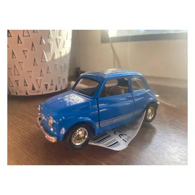 Pullback Blikající Autíčko Fiat 500 Modrá Délka 11CM