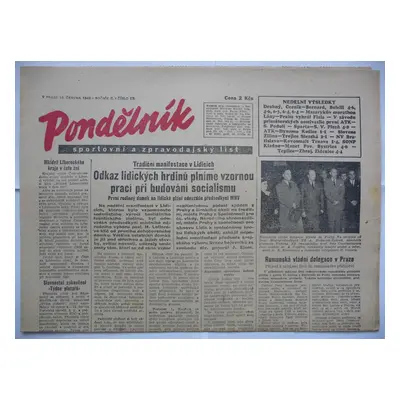 Staré noviny - Pondělník - číslo 23. z 13. června roku 1949