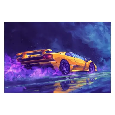 Plakát / Obraz - Lamborghini Diablo - ruční malba - 60x90cm