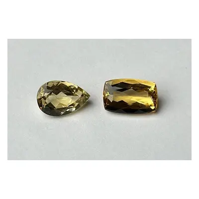 2x Přírodní zlatý beryl 7.42 ct. certifikát Ige