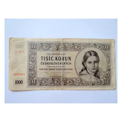 1000 Korun 1945 neperforováno.