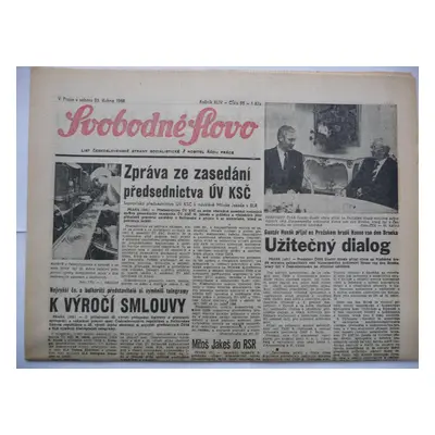 Staré noviny - Svobodné slovo - číslo 95. - z 23. dubna roku 1988