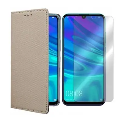 Flipové zlaté pouzdro Magnet tvrzené sklo pro Huawei Honor 10 lite