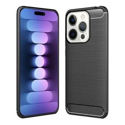 Kvalitní zesílené černé pouzdro zadní kryt Carbon iPhone 15 Pro Max