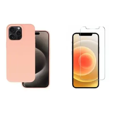 Ohebný jasnorůžový matový zadní kryt tvrzené sklo pro iPhone 12