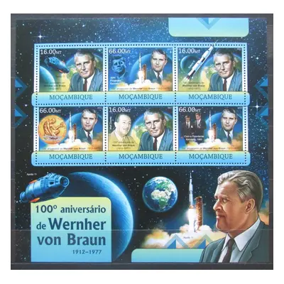 Mosambik 2012 Wernher von Braun Mi 5937-42 Kat 14 2239