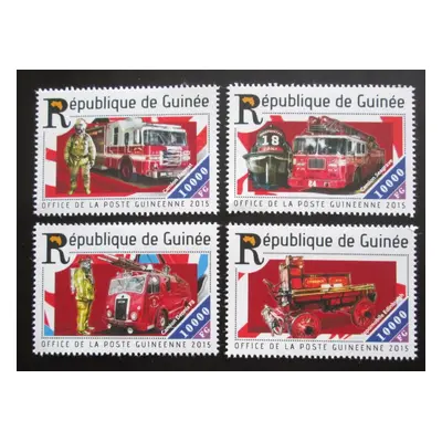 Guinea 2015 Hasičská auta Mi 11058-61 Kat 16 2293