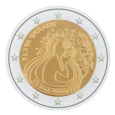 Pamětní 2 Eur Estonsko / Estónsko 2022 Slava Ukraini