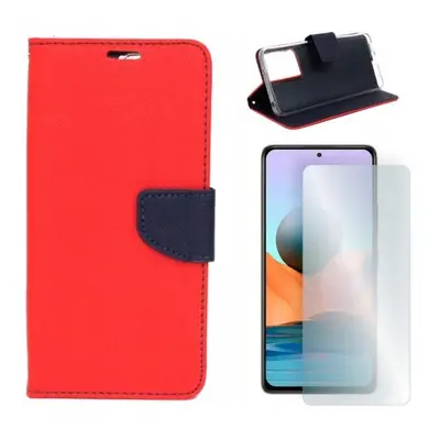 Červené flipové pouzdro obal Fancy tvrzené sklo pro Redmi Note 12