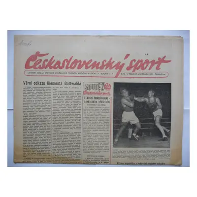 Staré noviny - Československý sport - č. 93. z 20. listopadu roku 1953