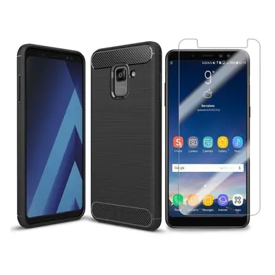 Černý zesílený kryt ochranné tvrzené sklo pro Samsung Galaxy J6