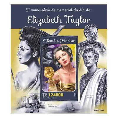 Svatý Tomáš 2016 Elizabeth Taylor herečka Mi Block 1170 Kat 12 P068