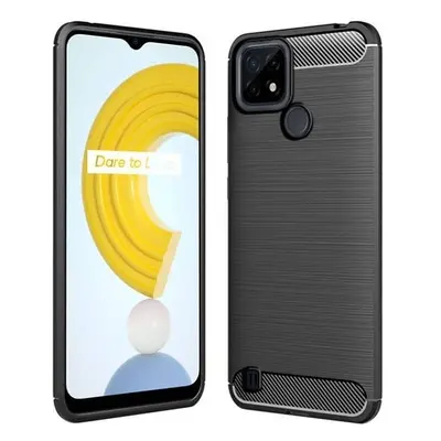 Zesílené černé pouzdro zadní kryt obal Carbon pro Realme C21