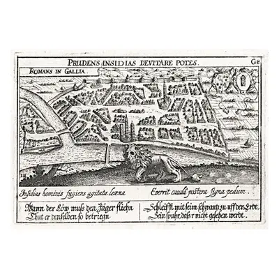 Rouen plán Meisner mědiryt 1637