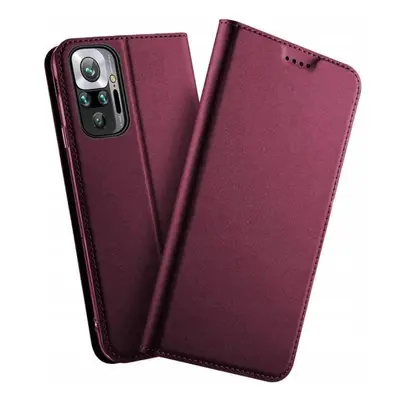 Flipové vínově červené pouzdro obal Magnet pro Redmi Note 10 Pro Max