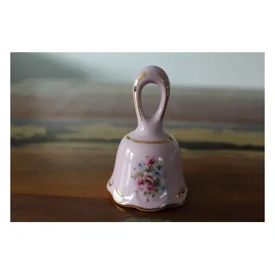 Karlovarský růžový porcelán zvoneček porcelánka Chodov V 8 cm