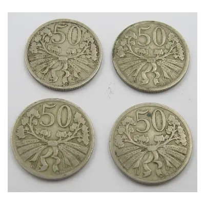 4x 50haléř 1921192219241931