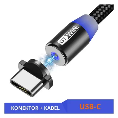 Nabíjecí kabel 2 m magnetický konektor Usb-c black