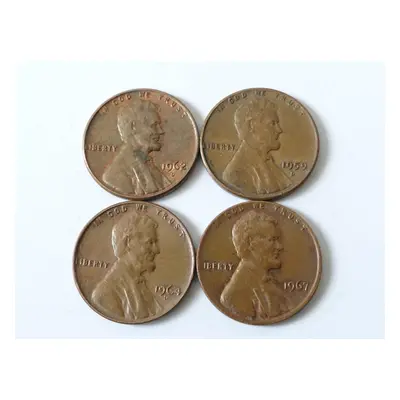 4x 1 cent 1959 1962 1964 1967.