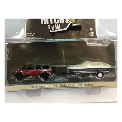 2021 Ford Bronco Wildtrak člun vlek - Greenlight 1/64 (M19-g1)