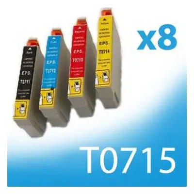 8 x kompatibilní náplně pro Epson T0711 T0712 T0713 T0714