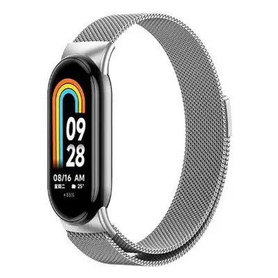 Řemínek milánský tah pro Xiaomi Mi Smart Band 8 / 9 - stříbrný