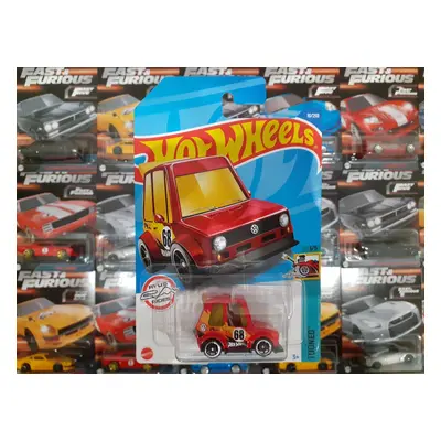 Hot Wheels Longcard - Tooned - Volkswagen Golf MK1 - červený