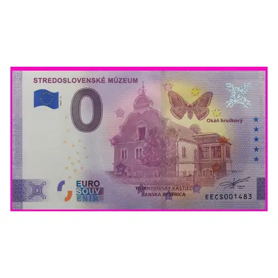 0 Euro souvenir bankovka Stredoslovenské Múzeum Tihányiovský kaštieľ