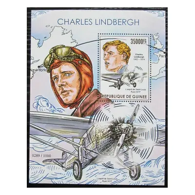 Guinea 2015 Charles Lindbergh letadla Mi Block 2564 Kat 14 1011