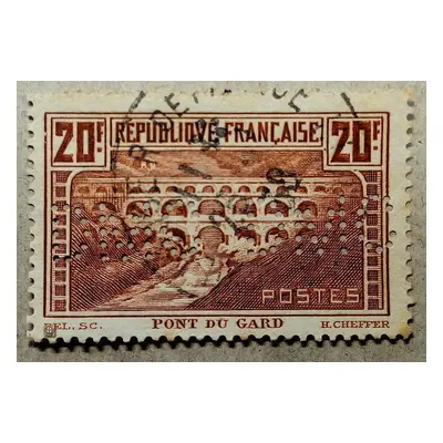 1929 Frankreich Mi.242 C 20Fr (perfin) /o