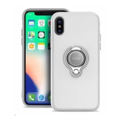 Puro ochranný obal pro Apple iPhone X s magnetickým kroužkem bílá