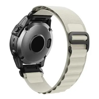 Aplský nylon řemínek pro Garmin Quickfit 26mm (Fenix 6X/7X) béžový