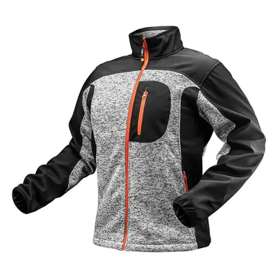 Neo Tools Pletená pracovní softshell bunda černo-šedá