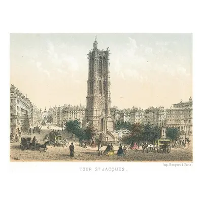 Paris St. Jacques Riviere kolor. litograf. 1870