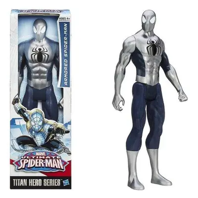 Spiderman Armored Silver Titan Hero Figurka 30 cm Hasbro Marvel