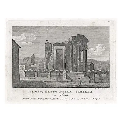 Tivoli Tempio Sibilla Parboni mědiryt 1820