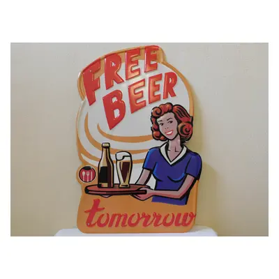 Plechová Cedule - Free Beer Tomorrow