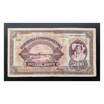 5000 Kč 1920 specimen vzácná série A