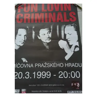 Velký plakát A2 Koncert Fun Lovin Criminals 1999 Praha Pražský hrad