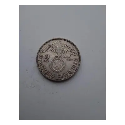 2 Marka Se Svastikou Reichsmark 1938 J