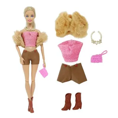 Barbie Obleček Šaty Sada S Kabelkou