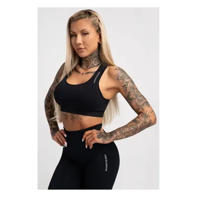 Sportovní bezešvá podprsenka Gym Glamour Compress Black, XS