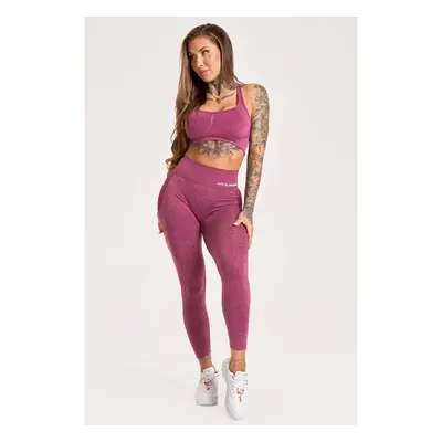 Bezešvé sportovní legíny GYM GLAMOUR Cherry melange, XS