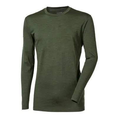 ORIGINAL pánské triko LS MERINO khaki melír, M