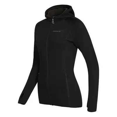 Dámská funkční merino mikina TISPA HOODY MERINO černá s kapucí, L