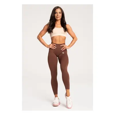 Bezešvé legíny Gym Glamour Scrunch hnědé, L