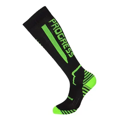 Kompresní podkolenky COMPRESS SOX černá/neon zelená, 37-38