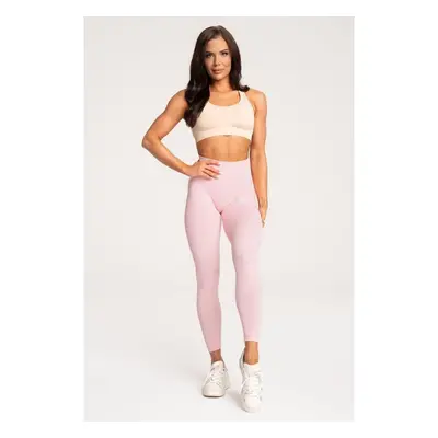 Bezešvé legíny Gym Glamour Scrunch světle růžové, XS