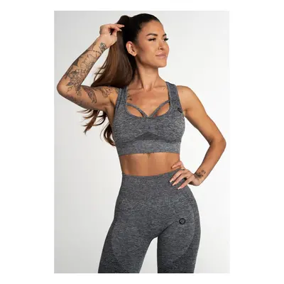 Gym Glamour Bezešvá Podprsenka Fusion Dark Grey, XS